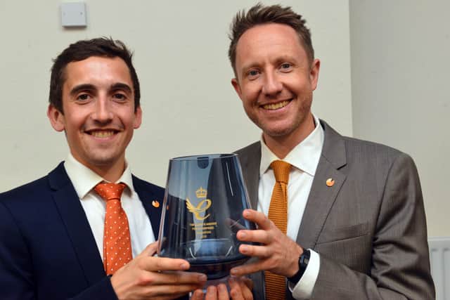 Evidence Based Education received the Queen's Award in 2019. Pictured are owners Jack Deverson and Stuart Kime.
