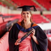 Sara Bainbridge graduating from the University of Sunderland.