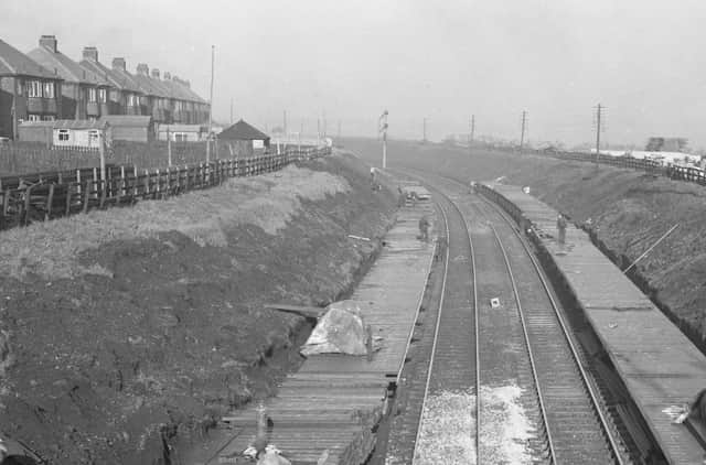 Railway embankments at Fulwell in 1939.
It's where Galvanic would often catch the snails for his supper.