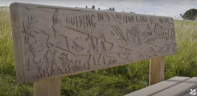 Souter Lighthouse Story Bench. Picture issued by the National Trust.