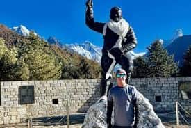 Lee Teasdale on his trek to Everest base camp.