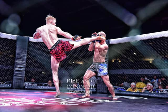 Nathan is one in a number of pro fighters who fight out of TFT in Seaham. Photo by Angy Ellis Photography