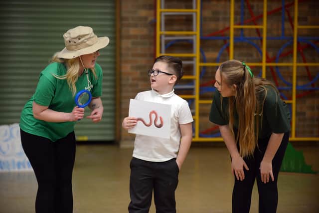 The interactive performance included participation from the children.