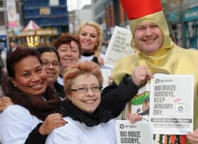 Campaigners who were supporting Dry January in Sunderland 9 years ago.