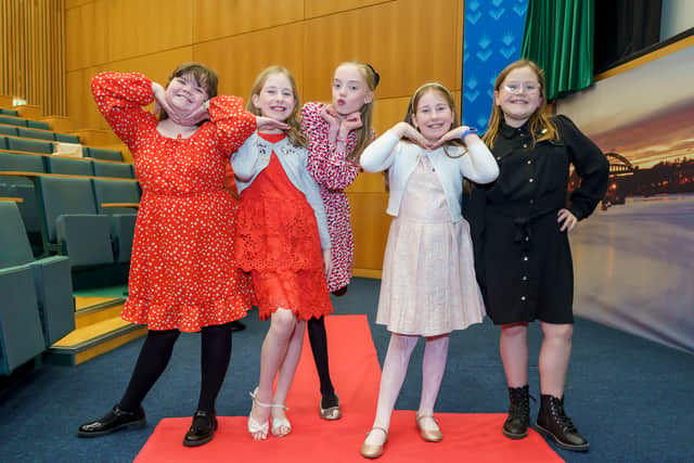 Some of the girls enjoying the red carpet treatment.