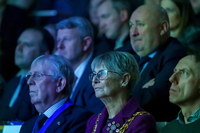 The mayor, Cllr Dorothy Trueman, enjoying the movie premiere.