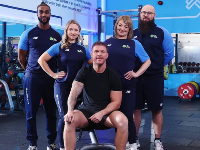 SAS Who Dares Wins star Chris Oliver with members of The Gym Group team.