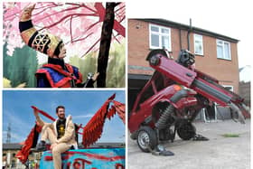 Hobbies, clockwise from top left: cosplay costume by Jade Parsons), Fiesta Transformer by Hetain Patel and cosplay by Rhys Jones (images © the artists).