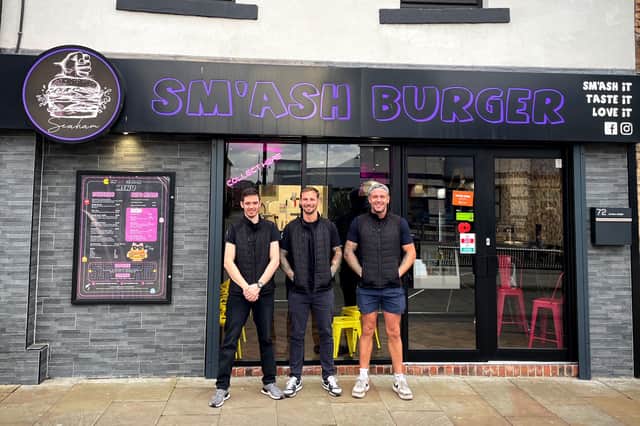Sm'ash Burger in Church Street with business partners Lee, Liam and Ash