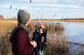 Visitors getting back to nature and enjoying the reeds and wetlands.