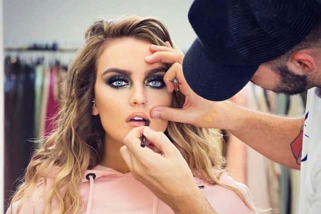 Adam Burrell working on Perrie Edwards from Little Mix.