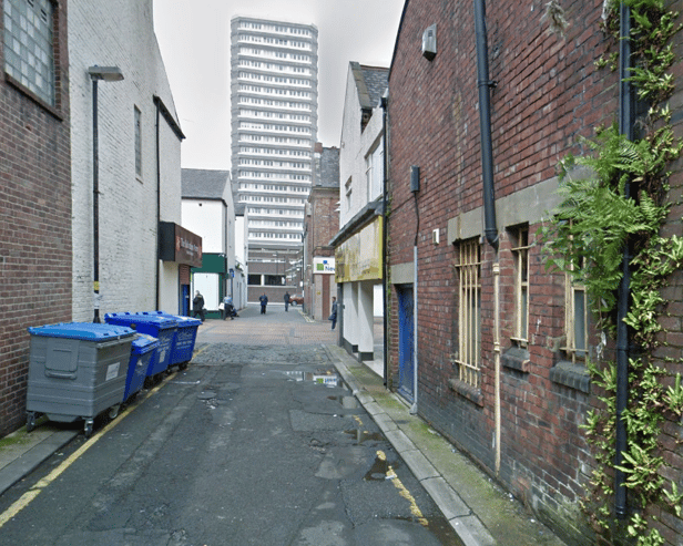 He was arrested in a back lane off Blandford Street. Picture c/o Google Streetview. Picture for illustrative purposes only, this may not be the actual location.