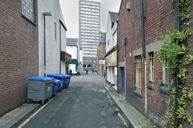 He was arrested in a back lane off Blandford Street. Picture c/o Google Streetview. Picture for illustrative purposes only, this may not be the actual location.