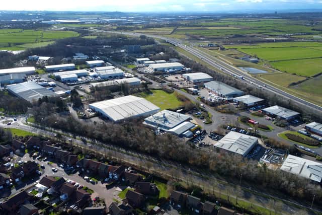 A submitted overhead view of the business park.