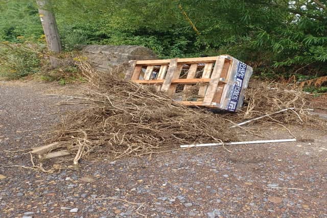 Fly-tipped waste in Sunrise Lane, Houghton. Picture issued by Sunderland City Council.
