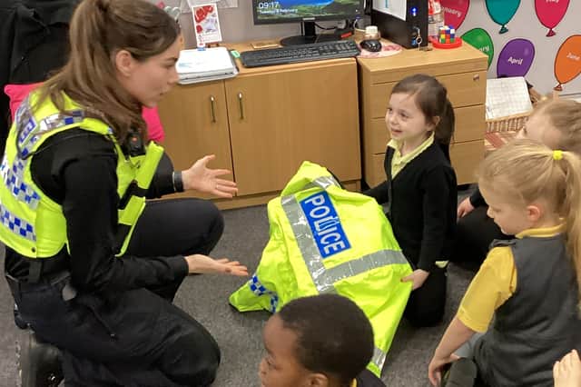 The children were visited by public sector workers, including the police.