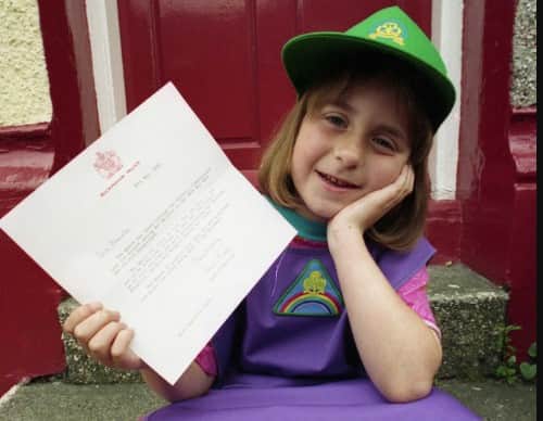 Danielle Jones and her letter from Buckingham Palace.