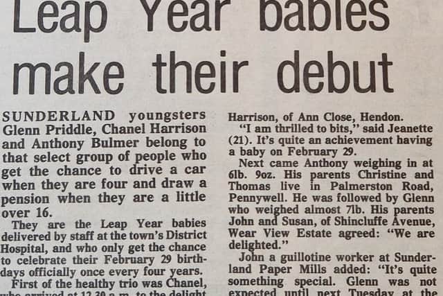 How the Sunderland Echo reported the news of the three new arrivals in 1984.