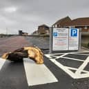 Harbour View Car Park had to close to clear dangerous debris thrown by the sea.