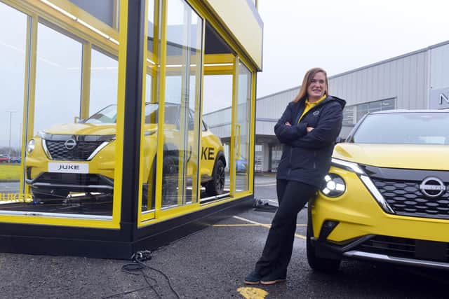 Nissan Director of Production JS Bolton  with the yellow Juke