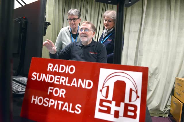 Radio Sunderland for Hospitals chair Bill Bowes with volunteers Yvonne Dyer, right, and Pauline Phillips, left.

