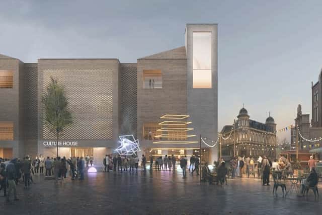 A CGI of Culture House which is under construction in Keel Square