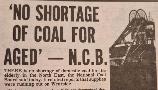 The National Coal Board replied to claims that domestic coal supplies were running out on Wearside.
