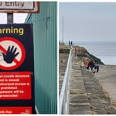 Despite clear warnings, anglers are illegally fishing from the Old North Pier and creating danger.