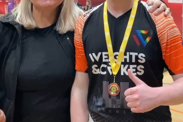 Zach with his coach Zoe Chandler.