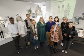 Students and staff from the University of Sunderland with some of the fashion garments.