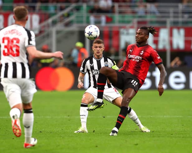 AC Milan winger Rafael Leao. Leao has recently been linked with a move to Newcastle United.