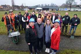 (front, from left) Connor Brown's parents Tanya and Simon, Police and Crime Commissioner Kim McGuinness  and Pallion Action Group manager Karen Noble along with teams from Gentoo, Sunderland City Council and other community groups