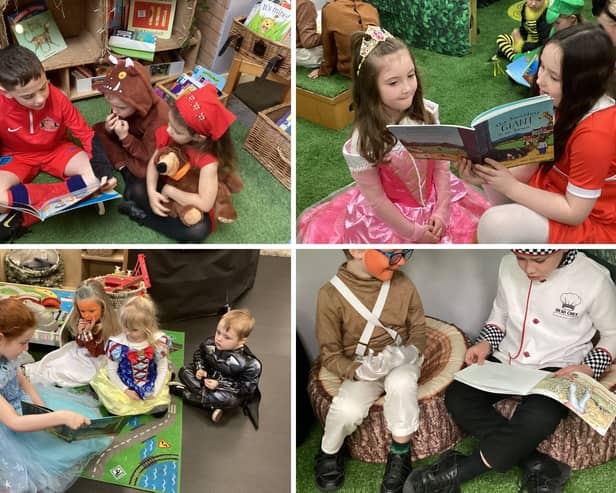 Children from Fatfield Academy dressed as characters from their favourite books.