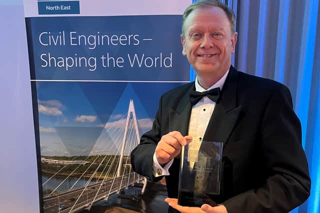 Matthew Hunt, director of Port of Sunderland with the award