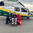 Corey with  GNAAS corporate fundraiser Ben Sisson and paramedic Ian Grey