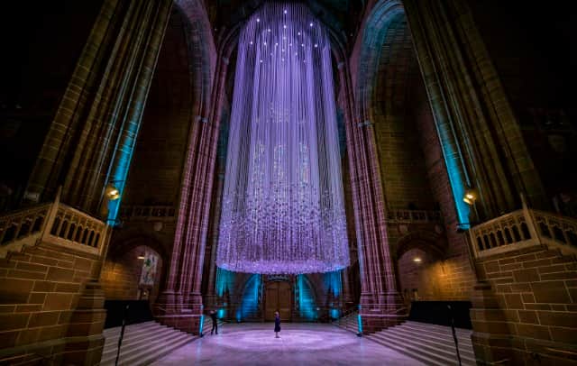 A previous Peace Doves display at Liverpool Cathedral.