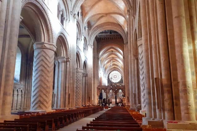 The nave at Durham Cathedral.