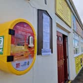 The new defibrillator at Bethel Church on Thorndale Road.