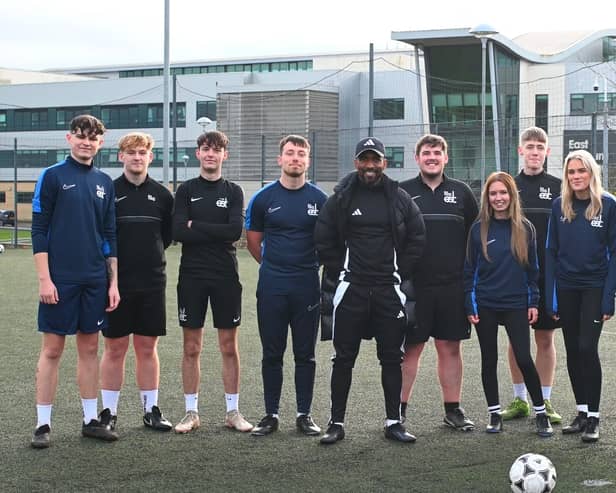SAFC legend Jermain Defoe who is launching a football academy at East Durham College.