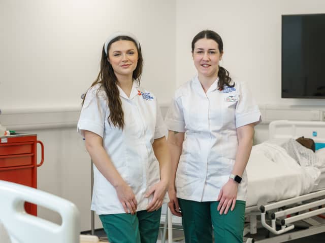 Nursing students Alisha Knox and Charlotte Eastick
