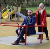 Councillor Sean Laws, Chair of Washington Area Committee, and Councillor Fiona Miller at the new playpark.