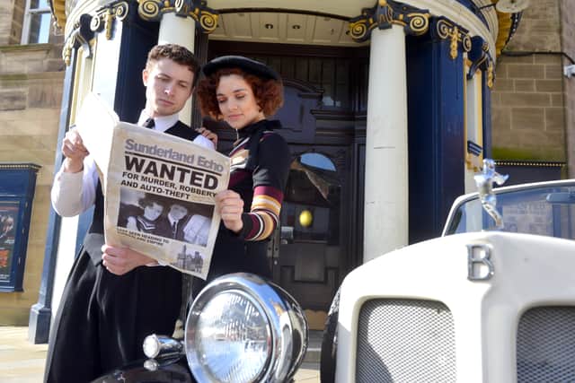 Bonnie and Clyde actors Katie Tonkinson and Alex James-Hatton appear at the Sunderland Empire.