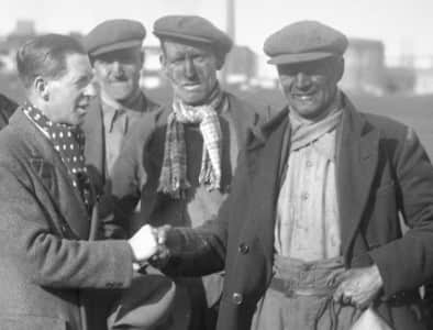 Harry gets a handshake in 1936.