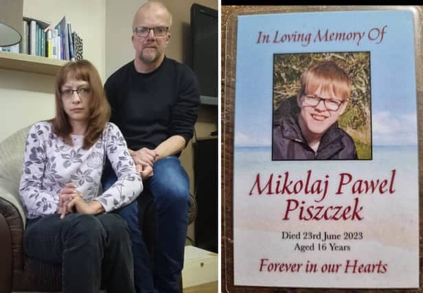 Mikolaj (right) and parents Pawel and Luiza Piszczek