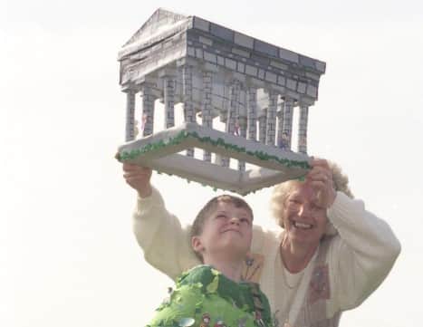 A tribute to Penshaw Monument in the 1995 fancy dress competition.