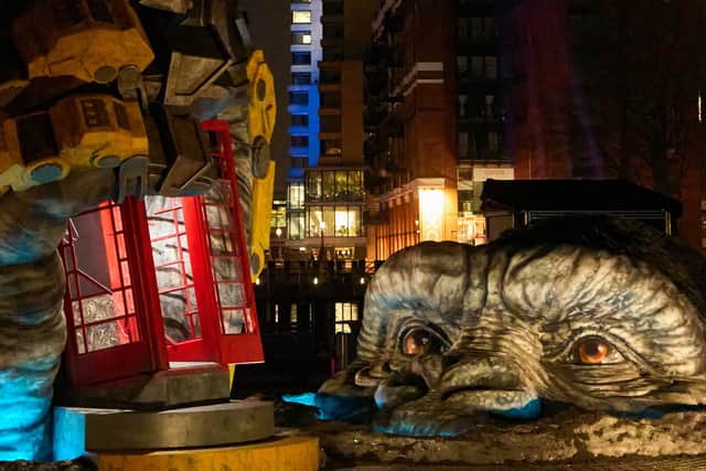  The formidable Titans have been unleashed in giant sculpture form beneath the OXO Tower which has also been renamed GxK Tower to mark the release of Godzilla X Kong: The New Empire, in cinemas across the UK and Ireland this Friday 29th March.