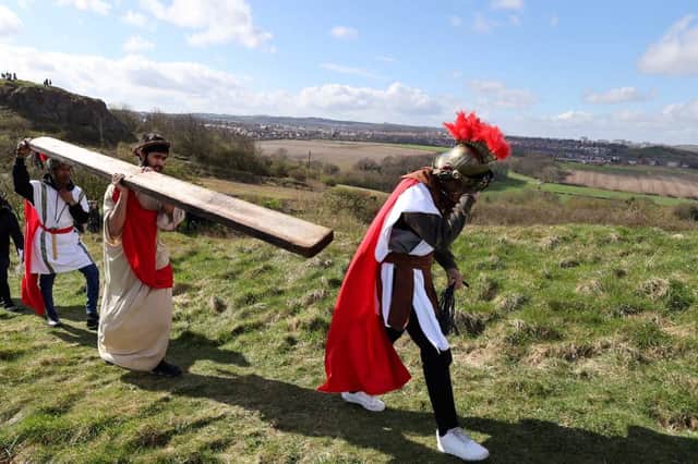 Students from the University of Sunderland re-enact the journey made by Jesus before his crucifixion.

Photo: North News