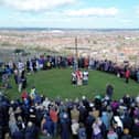 Crowds gather on top of Tunstall Hill for the Walk of Witness.

Photo: North News