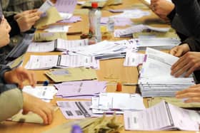 Picture issued by Sunderland City Council of ballots being counted.