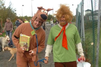 Shaun Hope was dressed as Scooby and Colin Dixon as Shaggy for a charity dog walk in Chester-le-Street in 2009.